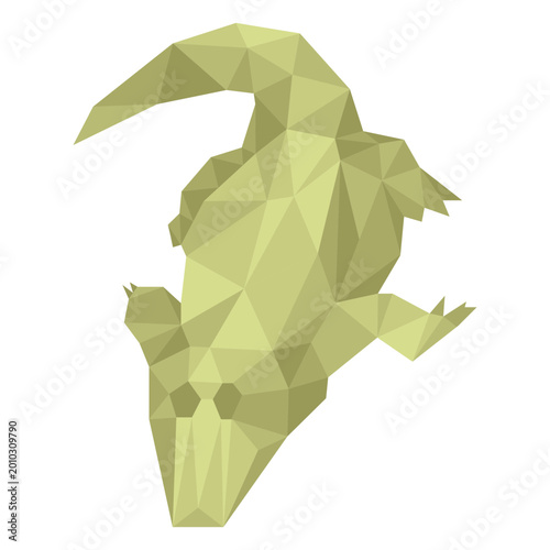 Foto Alligator lying low poly