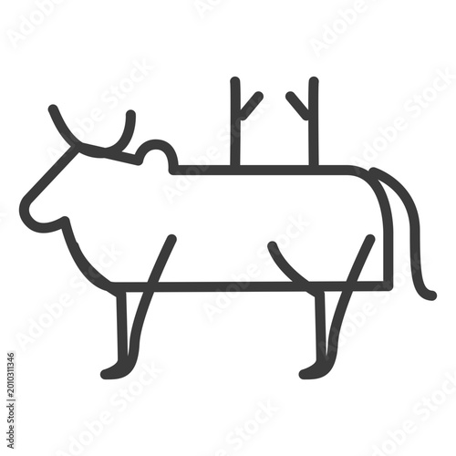 Fotografija Bull cow horn cattle tail hump divinity stroke