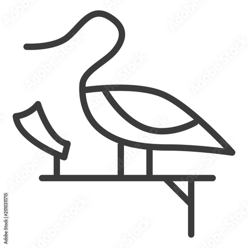Canvastavla Duck swan pedestal divinity wing papyrus stroke
