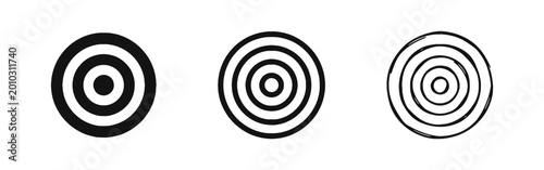 Canvastavla Concentric Circles Target Icon Set for Business Strategy Goal and Focus Concepts