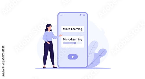 Online Micro Learning on Mobile Phone by Woman