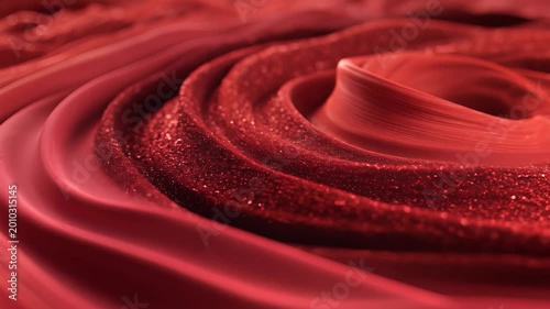 Abstract Swirling Red Texture Macro Shot.