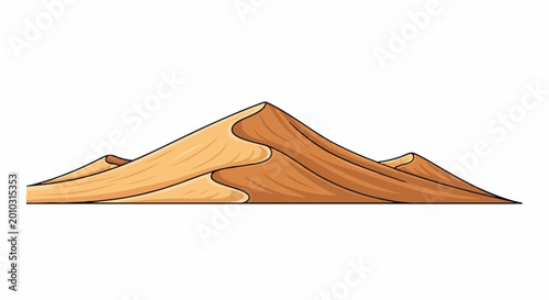 Stylized illustration of sand dunes under a white background