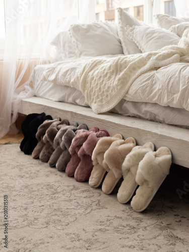 Quadro em tela composition of fluffy slippers