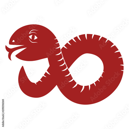 Fotografie Snake reptile twisting chinese astrology silhouette