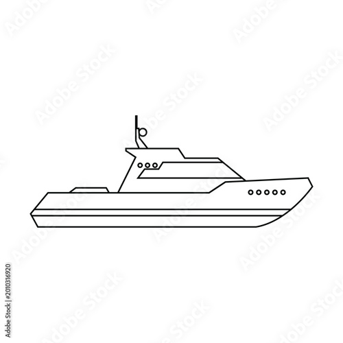 Tableau sur toile Cabin cruiser boat line