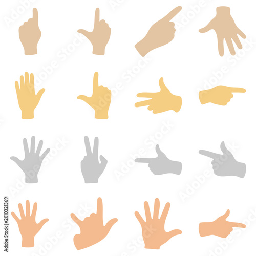 Hand Gestures Silhouette Illustration Set