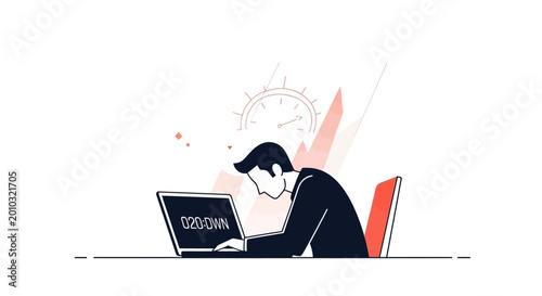 Frustrated businessman with deadline stress.