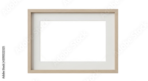 Minimalist empty wooden picture frame with neutral matte finish