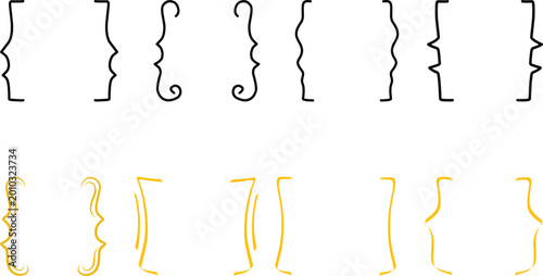 Foto braces or curly brackets icon set, Black bracket