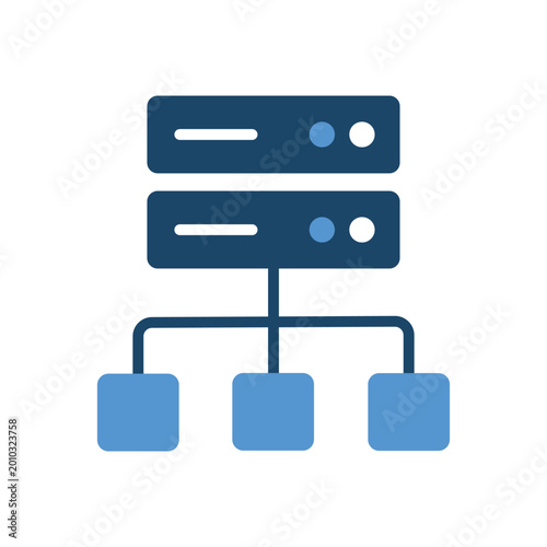 Server Network Infrastructure Vector Icon