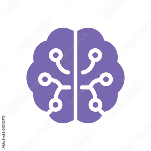 AI Brain Neural Network Vector Icon