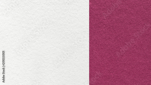 White paper texture two color background with dark purple vertical split and copy space for template, banner, presentation