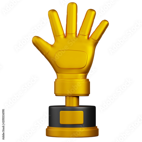 3d render Golden glove Trophy  icon 