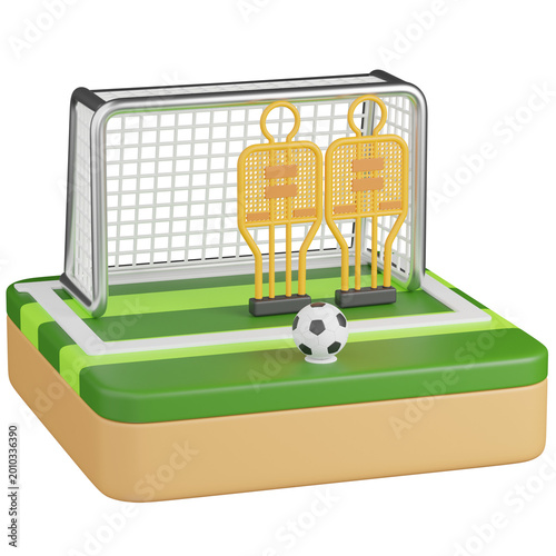 Slika na platnu 3D Rendered Free Kick wall Training icon