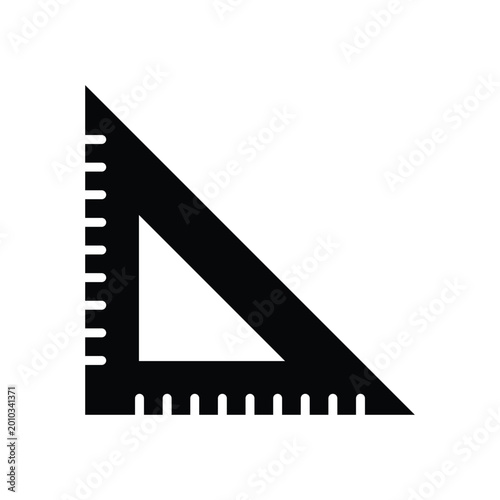 Triangle Ruler Set Square Icon Geometry Tool Vector Symbol
