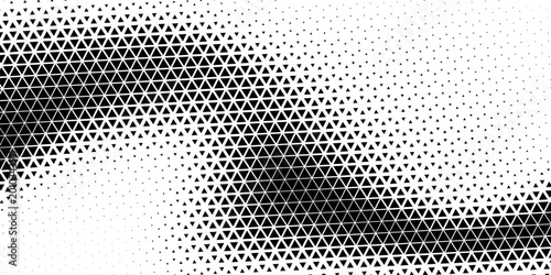 Abstract geometric black and white deco art halftone hexagone  and triangle print pattern