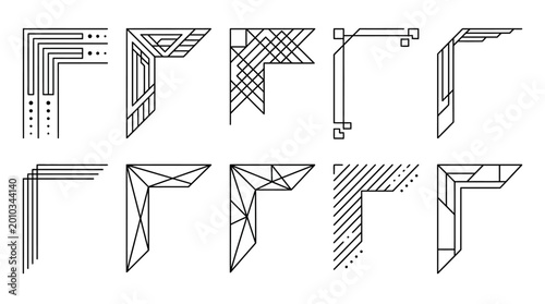 Valokuva Various decorative corner designs.