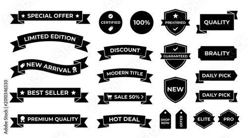Slika na platnu Black and white sale labels set.