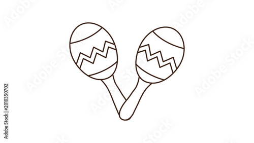 Obraz na plátne Vibrant maracas vector icon illustration with an editable stroke