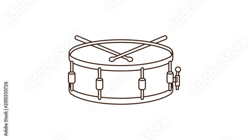 Quadro su tela Snare drum percussion instrument vector icon with editable stroke