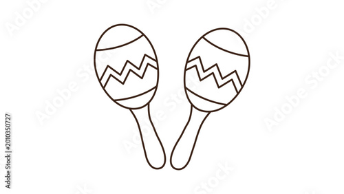 Foto Exquisite maracas vector icon illustration with a customizable stroke