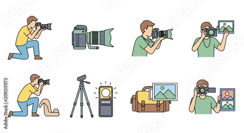 Canvas Print Photographer taking pictures with equipment.