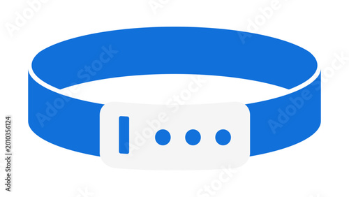 Φωτογραφία A modern flat vector icon of a stylish wristband with simple bold lines, ideal for sports accessories, fitness tracking app interfaces, and minimalist lifestyle illustration graphic elements