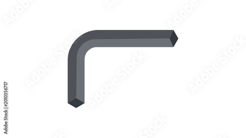 Professional L-shaped Allen wrench vector icon illustration featuring a clean minimalist line design, perfect for hardware tool catalogs, manual assembly guides, and industrial maintenance projects.