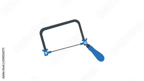 Detailed coping saw vector icon illustration with a clean hand-drawn outline, perfect for woodworking project guides, carpentry tool inventories, and artisan craft workshop marketing materials.