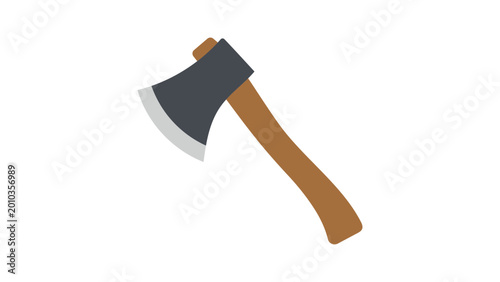 Hand-drawn hatchet vector illustration with a focus on clean lines and modern aesthetics, ideal for woodcutting, forestry, and outdoor adventure themes, high-quality scalable graphic element.