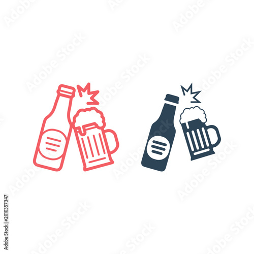 Beer icons set, beverage vector symbol design trendy.