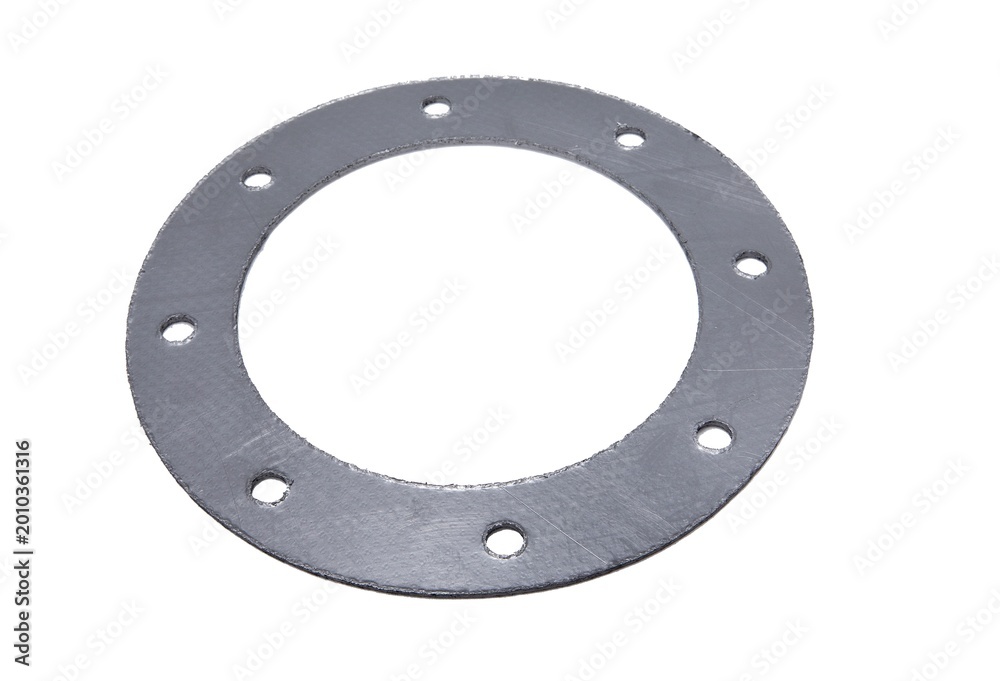 Naklejka premium Metal industrial ring with screw holes