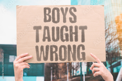 Cuadro en lienzo "Boys Taught Wrong" Traditional masculine gender role socialization teaches boys behavioral patterns inconsistent with psychological wellbeing
