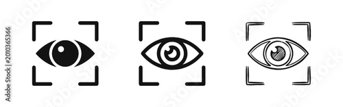 Foto Eye Vision Focus and Surveillance Scan Icon Set - Biometric Identity
