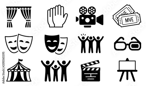 Valokuva entertainment performing arts icon set