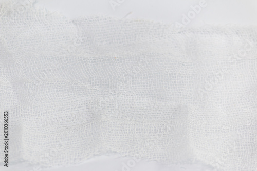 White medical gauze bandage texture macro background for healthcare and first aid concept