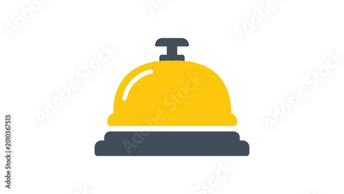 Bild auf Leinwand Professional minimalist desk bell vector icon illustration featuring a clean hand-drawn outline for service reception, hospitality, and customer assistance concepts in a scalable graphic format