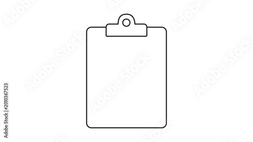 Bild auf Leinwand Minimalist office clipboard vector icon with an adjustable editable stroke, great for business checklist illustration, report document handling, organizational task tracking, and professional work