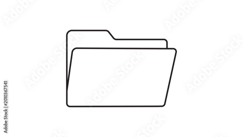 Foto Modern file folder vector icon with editable stroke for custom line weight adjustments, perfect for business organization and digital document management illustration in a minimalist design style