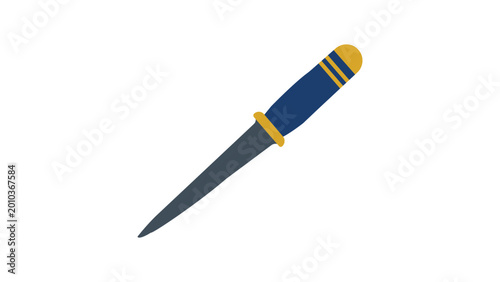 Canvastavla Minimalist vector illustration of a sleek metal letter opener, a professional hand-drawn line icon perfect for office stationery sets, business correspondence, and elegant desktop organization