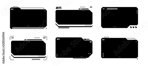 Konstfotografi Hud text box frame vector elements for futuristic user interface design