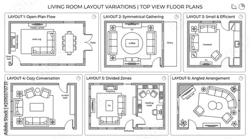 Slika na platnu Living Room Layout Variations Top New Floor Plans.