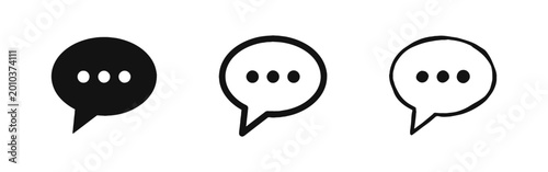 Message and Communication Icon Set - Speech Bubble with Ellipsis Dots