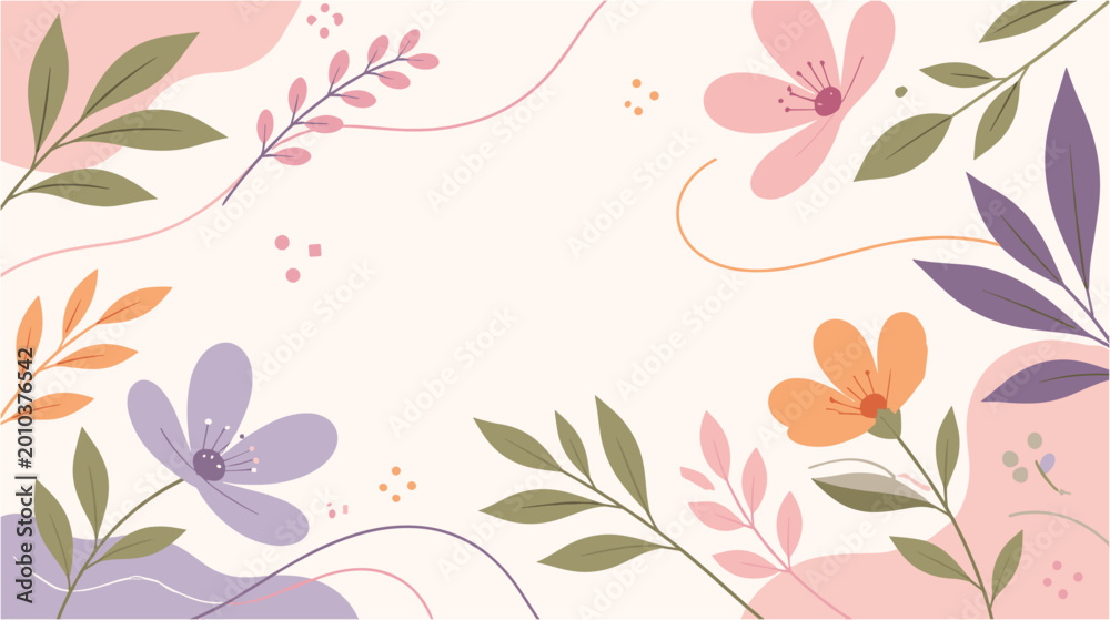 Fototapeta premium Foliage Design Background for Spring Time Elegant Templates