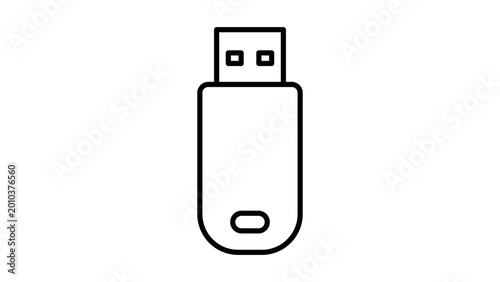 Vászonkép Sleek USB flash drive illustration with editable stroke, a versatile vector icon for data storage and computer hardware themes, professionally hand-drawn for modern digital and technology graphics