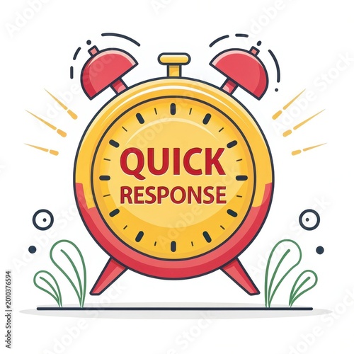Bright Alarm Clock Illustrating Quick Response Concept and Urgency