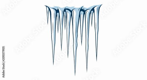 A row of icicles hanging down from the top, sharp points