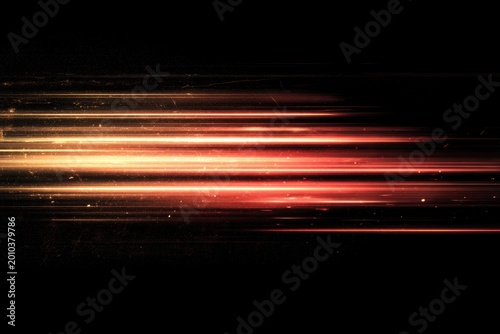 Abstract background with dynamic horizontal light streaks motion