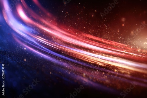 Dynamic abstract background with sweeping light trails